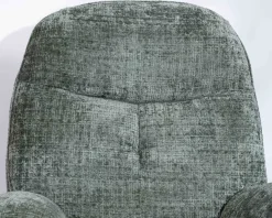 Fauteuil rotatif design rétro en tissu soyeux vert sauge 