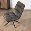 Fauteuil rotatif ultra-confort en tissu microfibre gris foncé "Grundy"