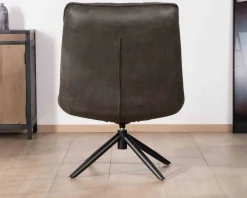Fauteuil rotatif ultra-confort en tissu microfibre gris foncé "Grundy"