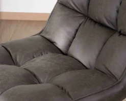 Fauteuil rotatif ultra-confort en tissu microfibre gris foncé 