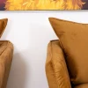 Fauteuil vintage ocre en tissu et métal ultra confort "Hasting"