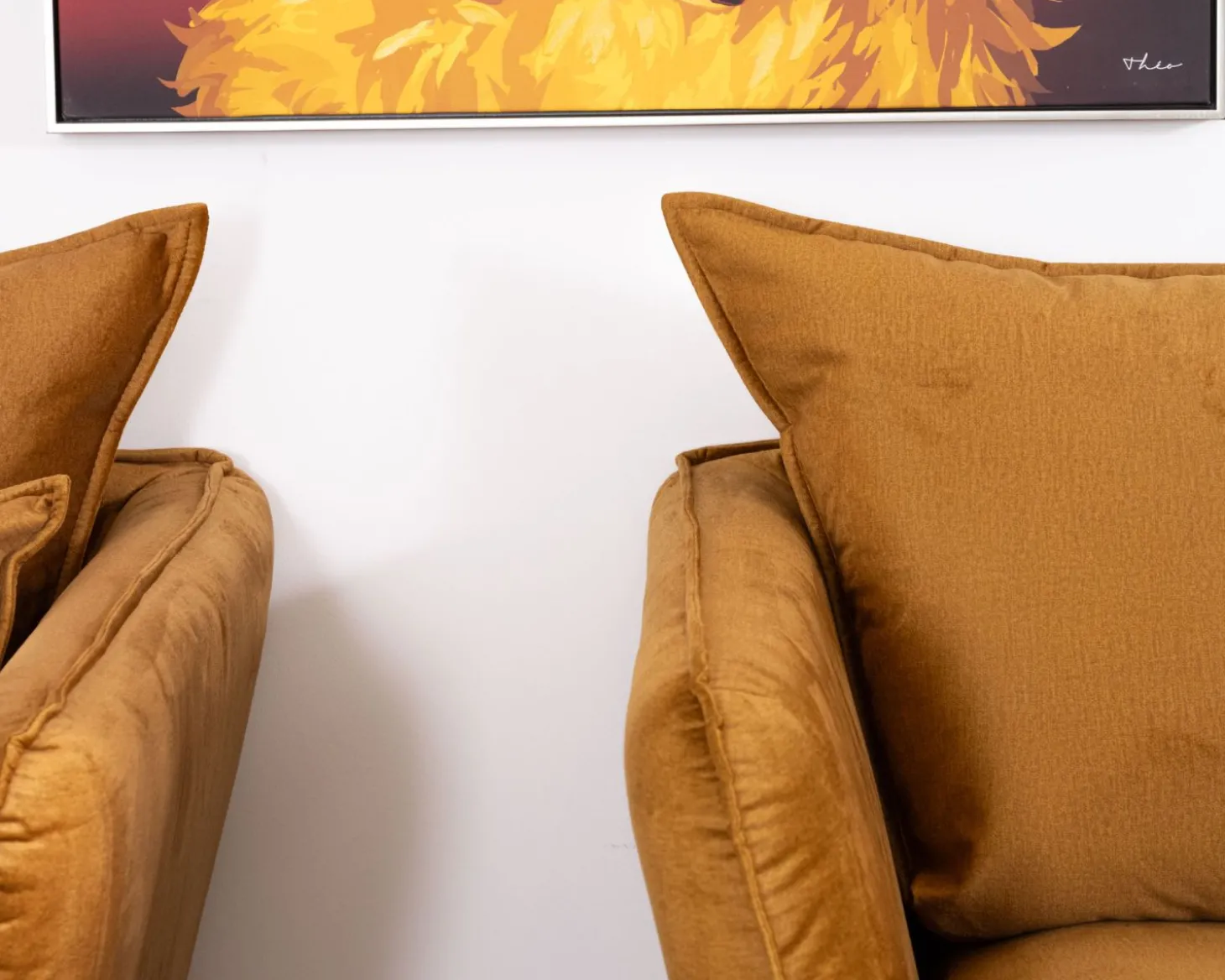 Fauteuil vintage ocre en tissu et métal ultra confort "Hasting"