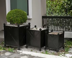 Grand bac décoratif carré 75 cm pour plantations 