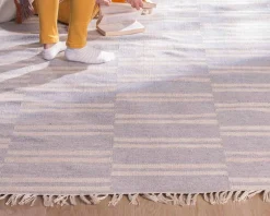 Grand tapis bicolore frangé 200 x 300 cm 