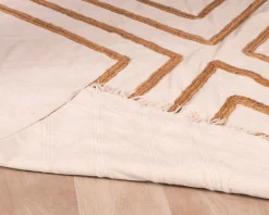 Grand tapis de salon tissé main en coton et jute 200x300cm 