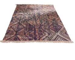Grand tapis en coton imprimé esprit aztèque 180x270cm 