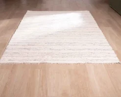 Grand tapis tissé main coton et jute 