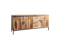 Grande enfilade en bois massif et métal 