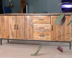Grande enfilade en bois massif et métal 
