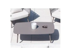 Grande table basse design rectangle en aluminium gris