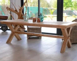 Grande table de repas en teck recyclé 8/10 personnes "Balangan Beach"