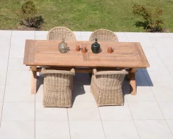 Grande table de repas en teck recyclé 8/10 personnes