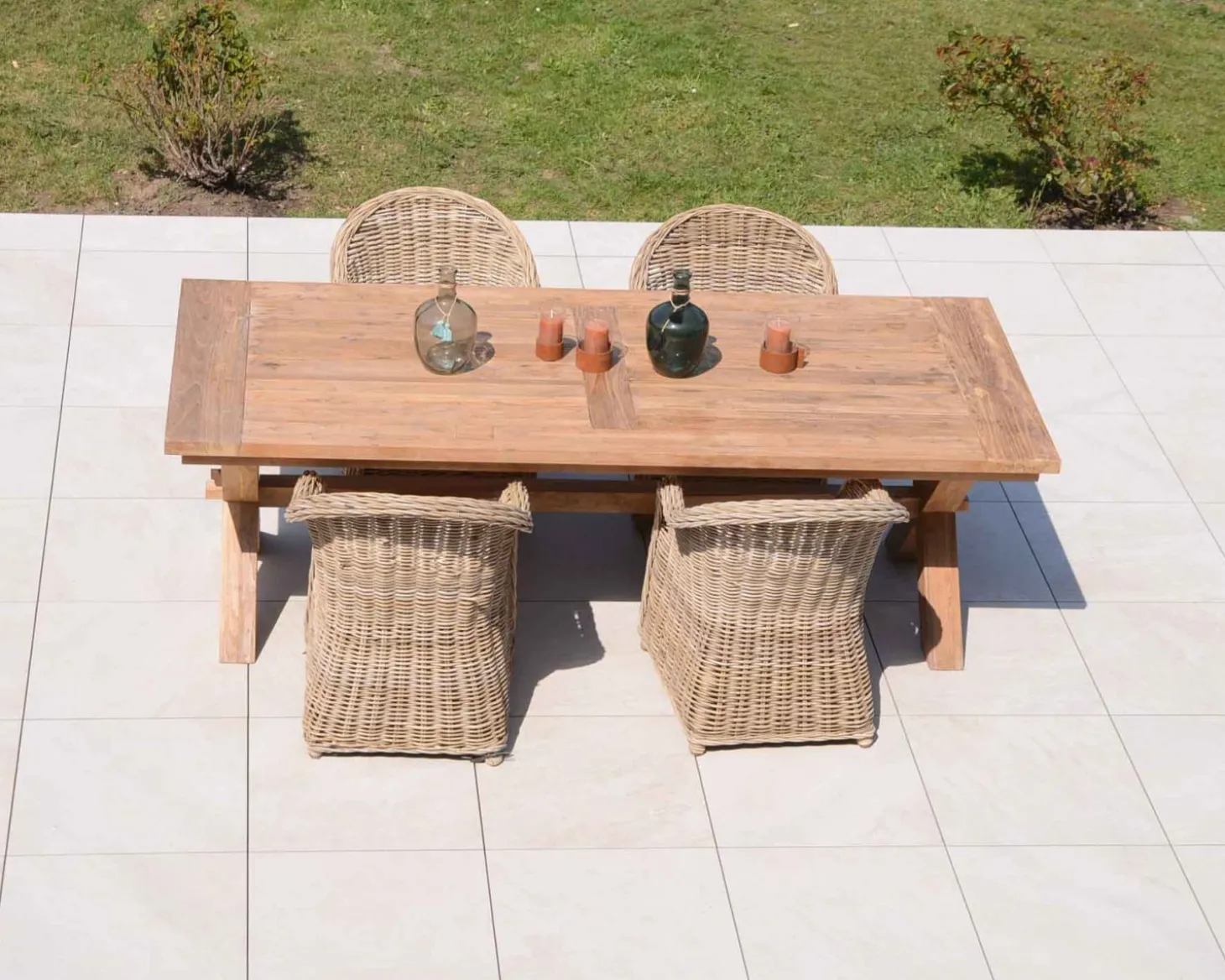 Grande table de repas en teck recyclé 8/10 personnes "Balangan Beach"