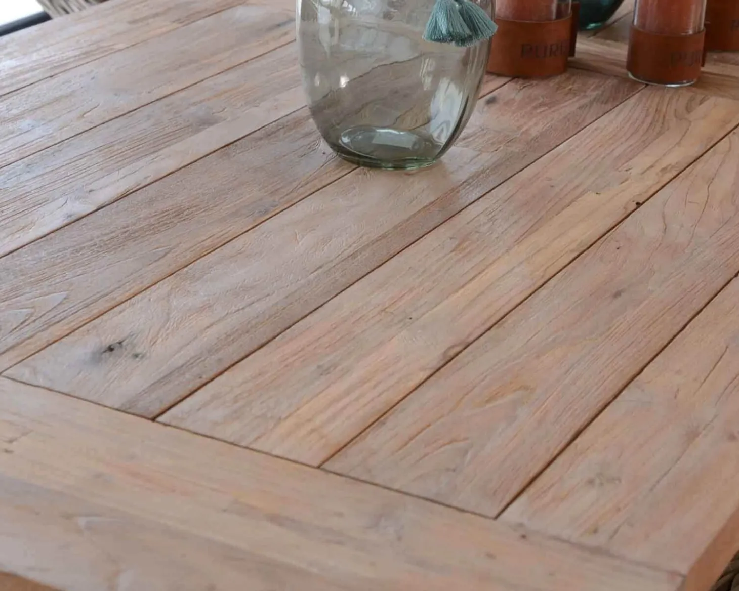 Grande table de repas en teck recyclé 8/10 personnes "Balangan Beach"