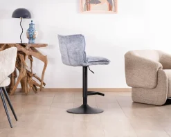 Lot de 2 chaises de bar matelassées réglables en hauteur 