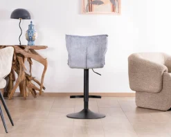 Lot de 2 chaises de bar matelassées réglables en hauteur 