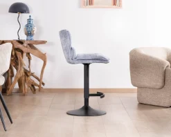 Lot de 2 chaises de bar matelassées réglables en hauteur 