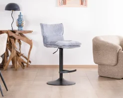 Lot de 2 chaises de bar matelassées réglables en hauteur 