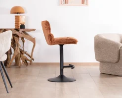 Lot de 2 chaises de bar matelassées réglables en hauteur