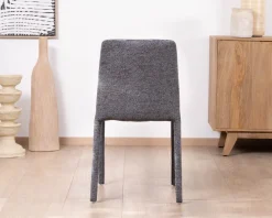 Lot de 4 chaises de repas empilables en tissu gris graphite texturé “Otto”
