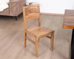 Lot de 2 chaises de repas en acacia massif 