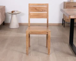 Lot de 2 chaises de repas en acacia massif 
