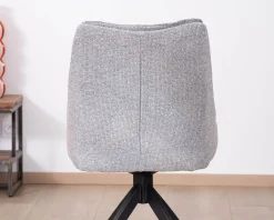 Lot de 2 chaises de repas pivotantes en tissu gris 