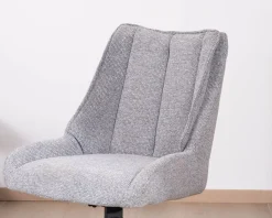 Lot de 2 chaises de repas pivotantes en tissu gris 