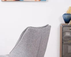 Lot de 2 chaises de repas pivotantes en tissu gris 