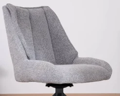 Lot de 2 chaises de repas pivotantes en tissu gris 