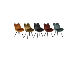 Lot de 4 chaises de table vintages noires et rouilles "Dina" Casita