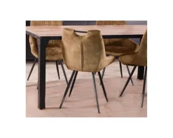 Lot de 4 chaises de table vintages noires et rouilles 