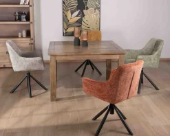 Lot de 2 chaises en tissu terracotta 