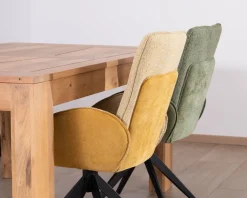 Lot de 2 chaises en tissu vert doux 