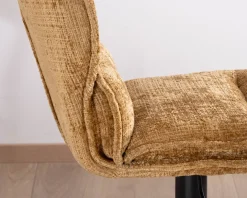 Lot de 2 chaises hautes en tissu moutarde 
