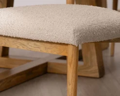 Lot de 2 chaises style scandinave en frêne naturel et tissu beige "Isadora"