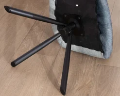 Lot de 2 fauteuils de repas contemporains pivotants sur pied métal noir 