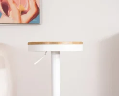 Lot de 2 tabourets ajustables en hauteur en métal blanc 