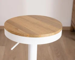 Lot de 2 tabourets ajustables en hauteur en métal blanc 