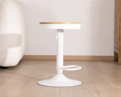 Lot de 2 tabourets ajustables en hauteur en métal blanc 