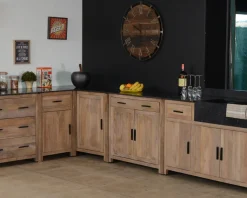 Meuble avec plateau granit pour four et plaques de cuisson "Grand Chef"