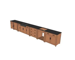 Meuble bois massif de cuisine 1 porte 