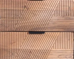 Meuble de rangement bas 160 cm avec tiroirs "Uky" design contemporain esprit rétro