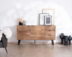 Meuble de rangement bas 160 cm avec tiroirs 