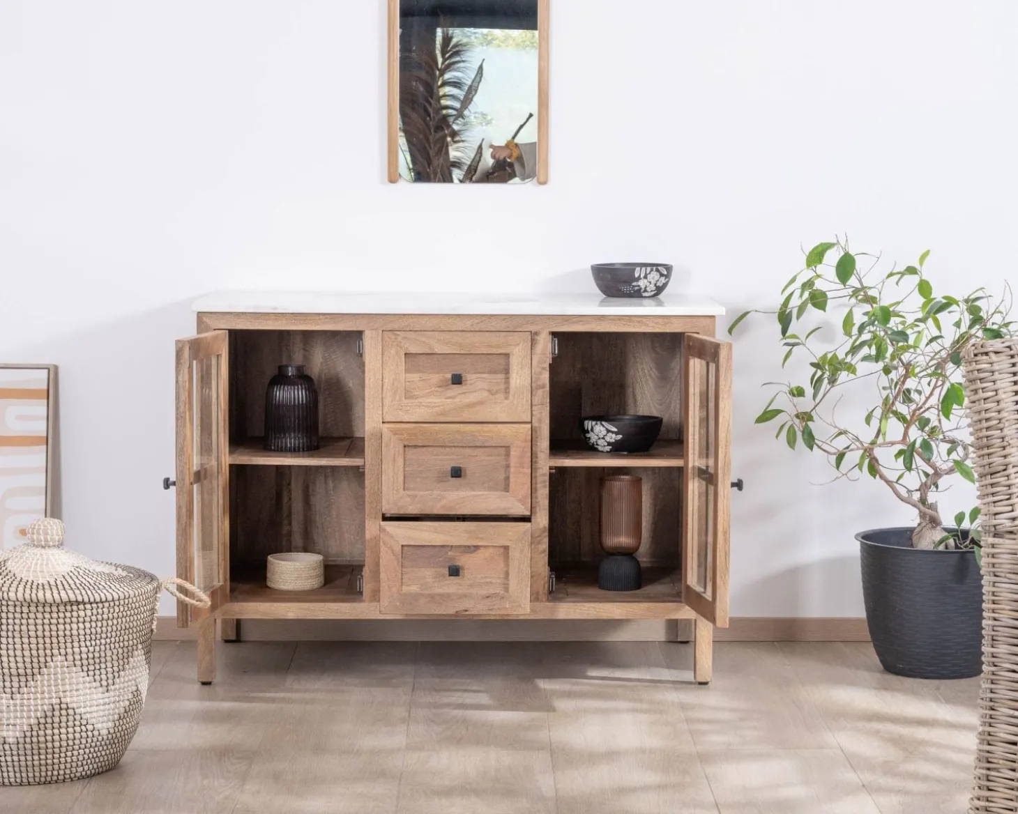 Meuble de salle de bain simple vasque 120 cm "Maestro" en manguier