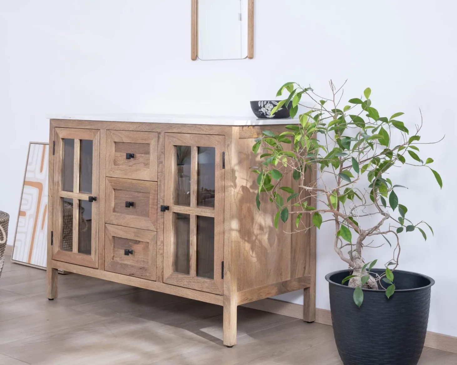 Meuble de salle de bain simple vasque 120 cm "Maestro" en manguier