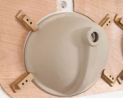 Meuble salle de bain 1 vasque manguier massif quartz blanc 