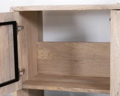 Meuble sous vasque 120 cm en bois naturel et noir 