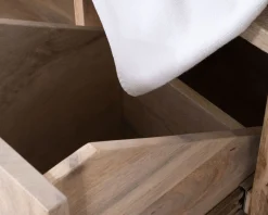 Meuble sous vasque 120 cm en bois naturel et noir 