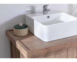 Meuble sous vasque simple en manguier massif 80cm 2 portes "Maestro"